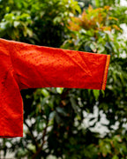 Women’s Cotton Blouse – Handcrafted Soft Cotton Red Ethnic Blouse, Round Neck 3/4 Sleeve Festive Saree Blouse