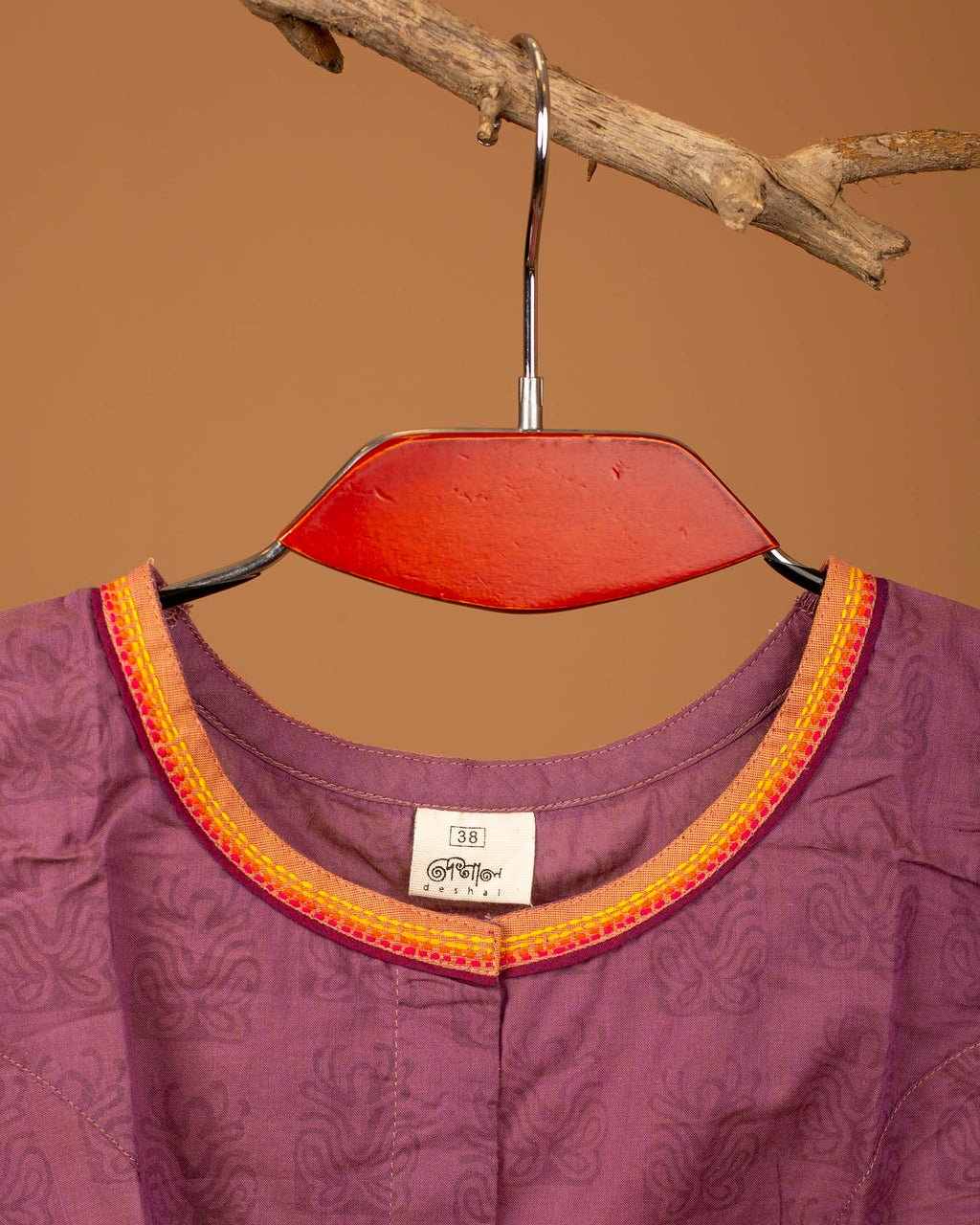 Women’s Cotton Blouse – Handcrafted Soft Cotton Purple Ethnic Blouse, Round Neck 3/4 Sleeve Festive Saree Blouse