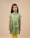 Handcrafted Cotton Girls Ethnic Tunic Top Cute Animal Print Soft Breathable Casual Summer Kids Short Sleeve Comfort Wear