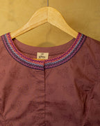 Women’s Cotton Blouse – Handcrafted Soft Cotton Maroon Printed Ethnic Blouse, Round Neck Sleeveless Saree Blouse