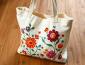 Embroidered Floral Tote